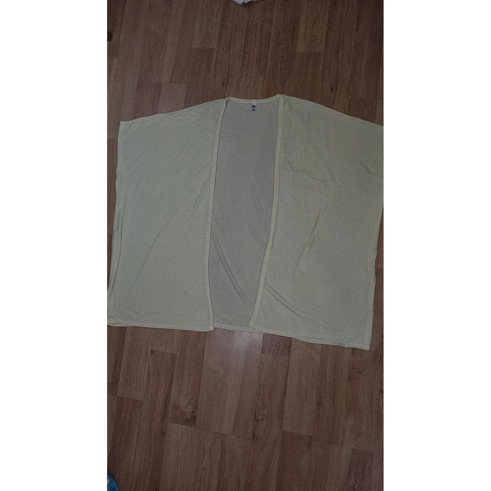 It's Womens Pale Yellow Open Front Lightweight Knit Cardigan Wrap S/M